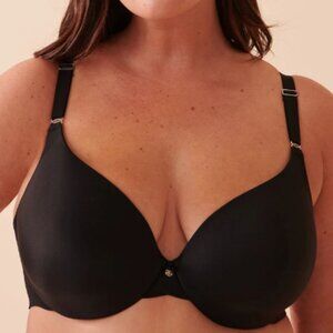 NWOT 36D La Vie En Rose Lightly Lined Sleek Back Bra Black